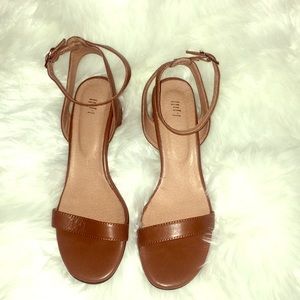 Leather Ankle Strap Low Heels